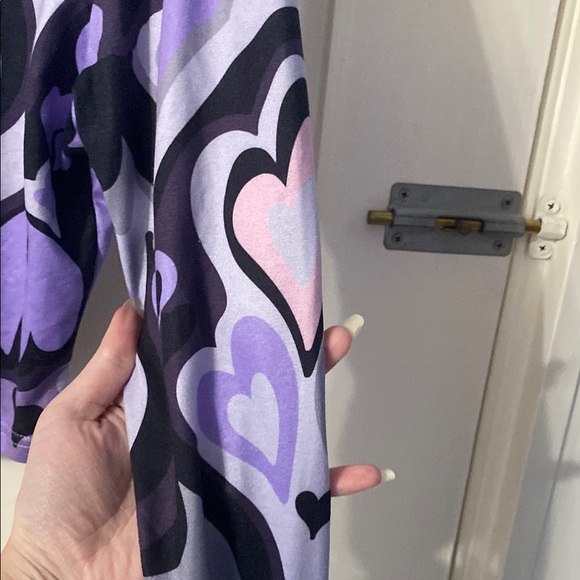 SHEIN Purple Patterned Long Sleeve Crop Top - Picture 6 of 6